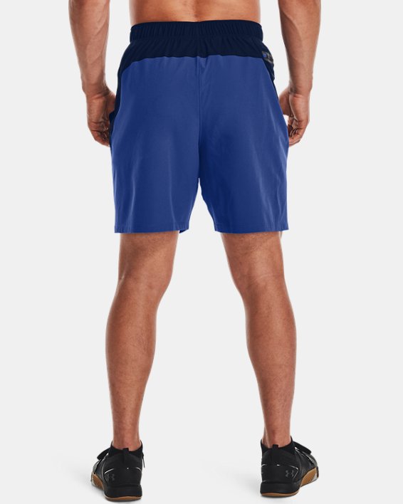 Men's UA Knit Woven Hybrid Shorts in Blue image number 1
